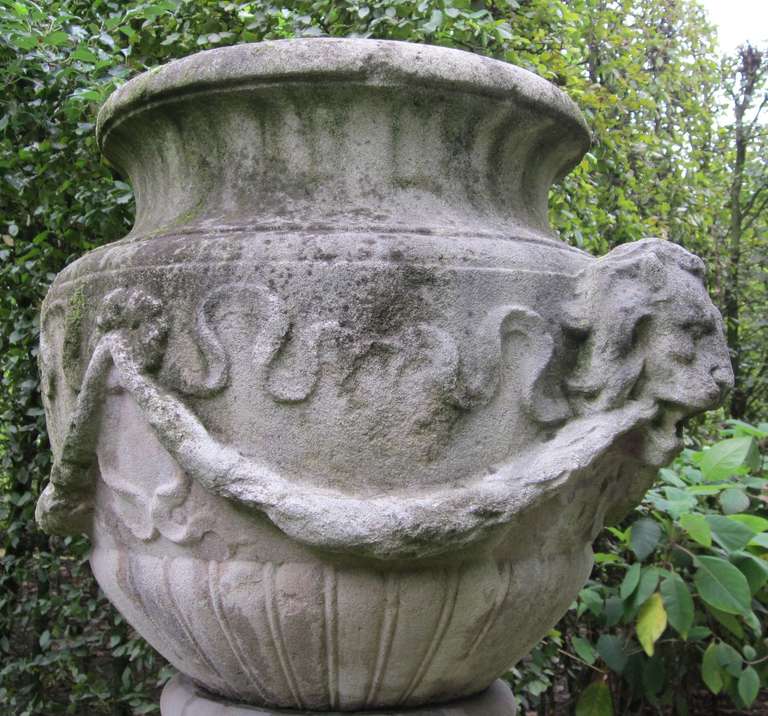 19th Century 19thC Limestone Garden Urn