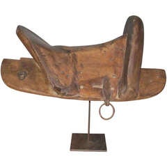 Antique Chinese 19th c. Carved Wooden Saddle