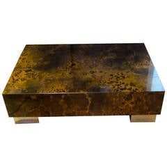 1970s Lacquered Rectangular Coffee Table, France 