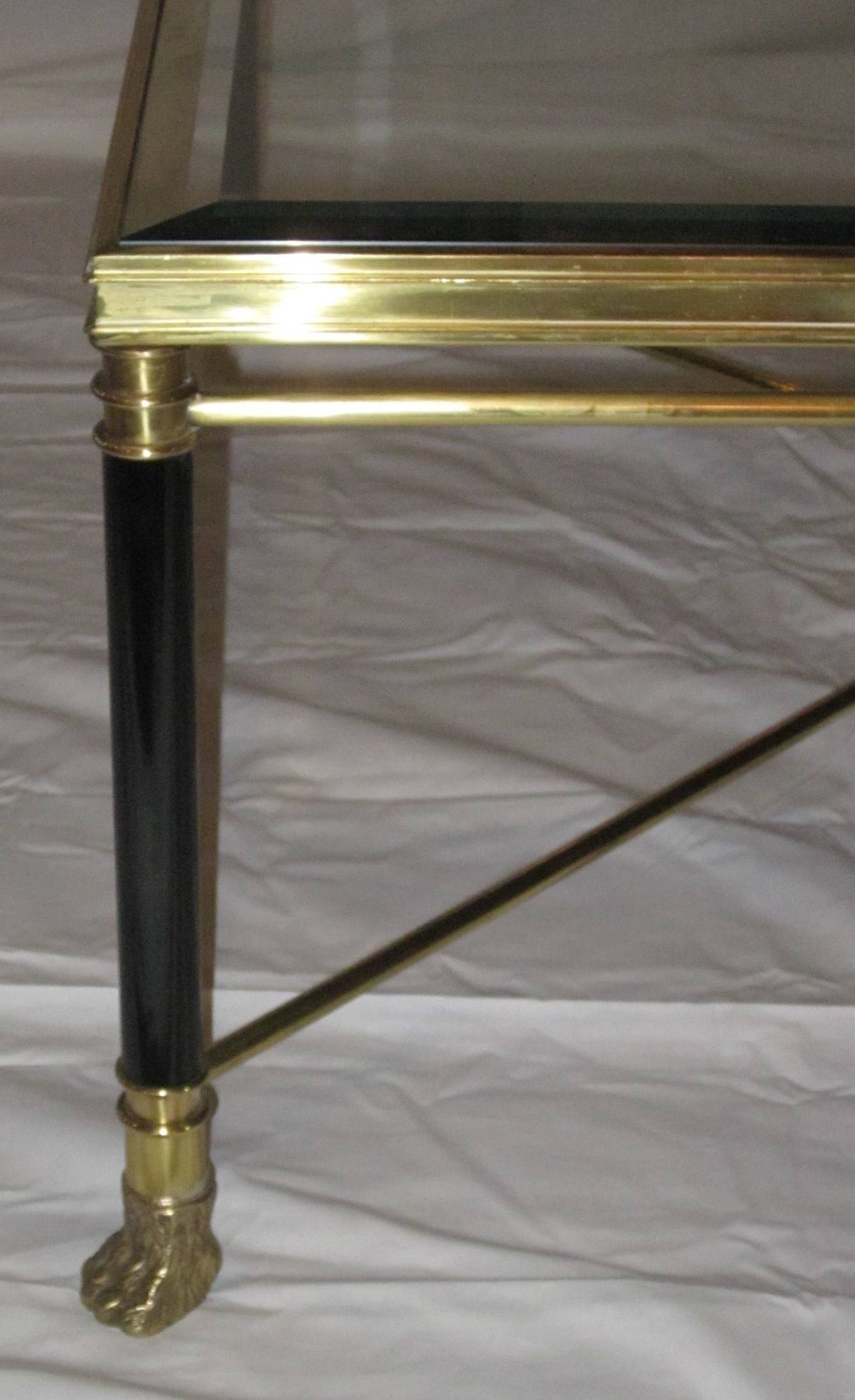 Mid-20th Century French Mid Century Brass And Glass Coffee Table