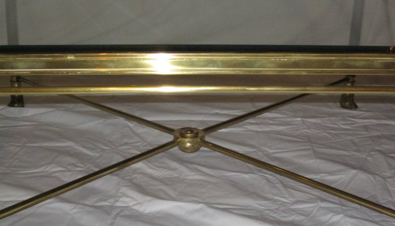 French Mid Century Brass And Glass Coffee Table 4