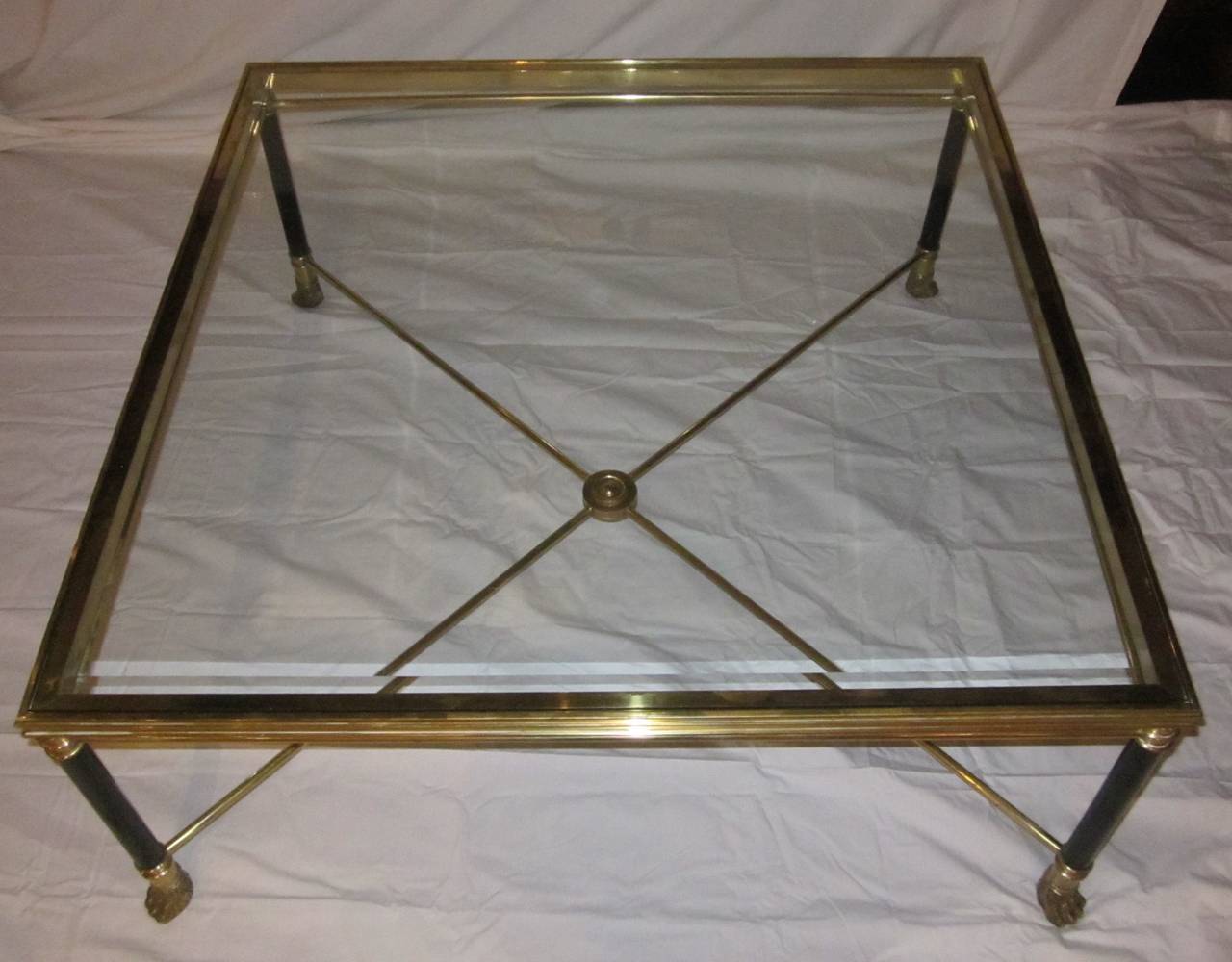 French Mid Century Brass And Glass Coffee Table 2