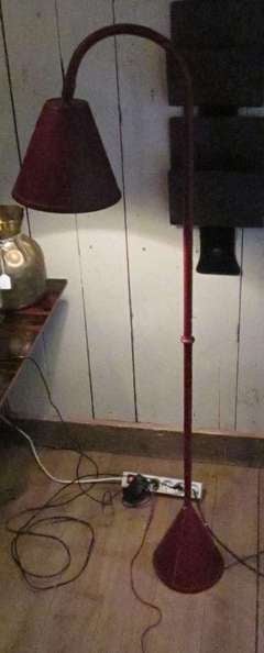 1940's Spanish Valenti Red Leather Floor Lamp