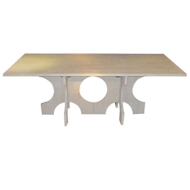 Italian Travertine Dining Table, Contemporary For Sale at 1stdibs