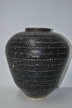 Contemporary Chinese Black and White Vase