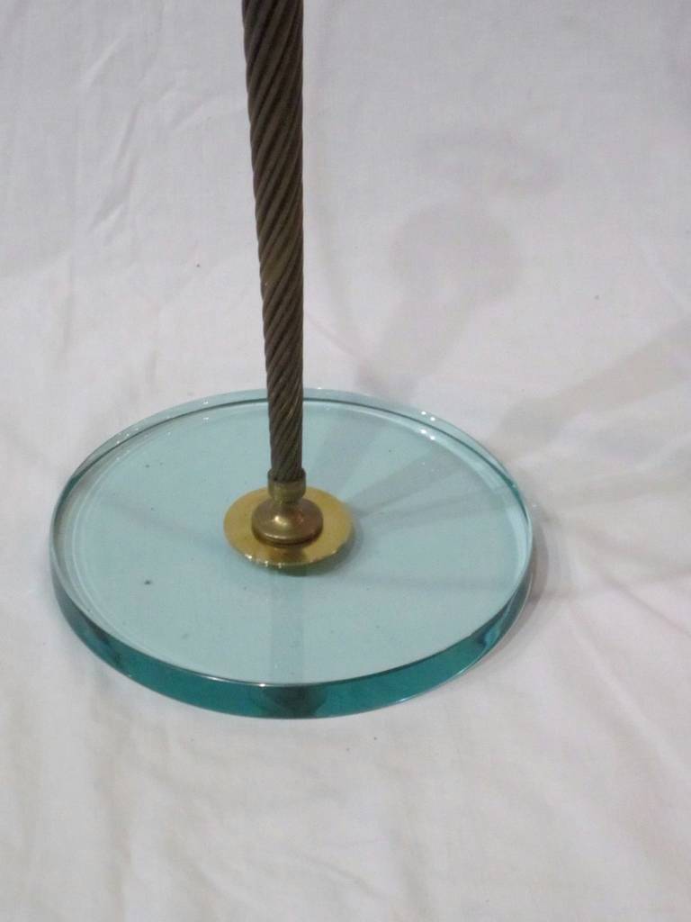 Mid-20th Century Brass and Glass Round Cocktail Table, France, 1940s