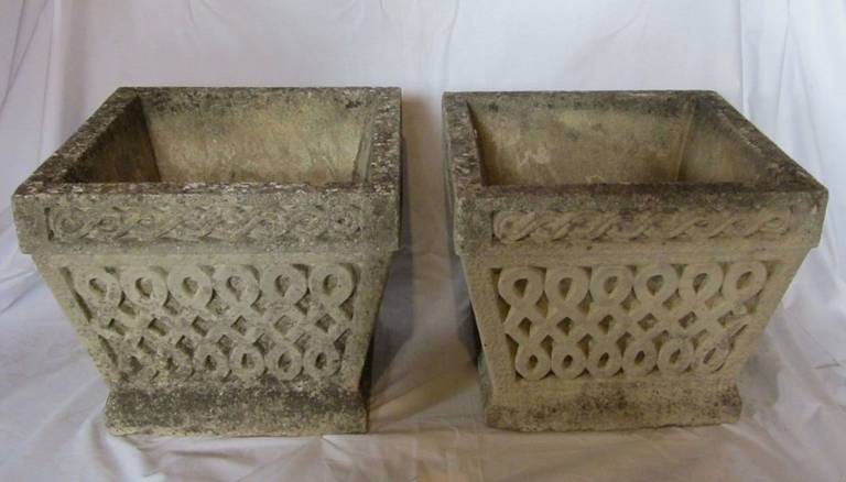 Cotswold Stone Square Planters, England, 1920s