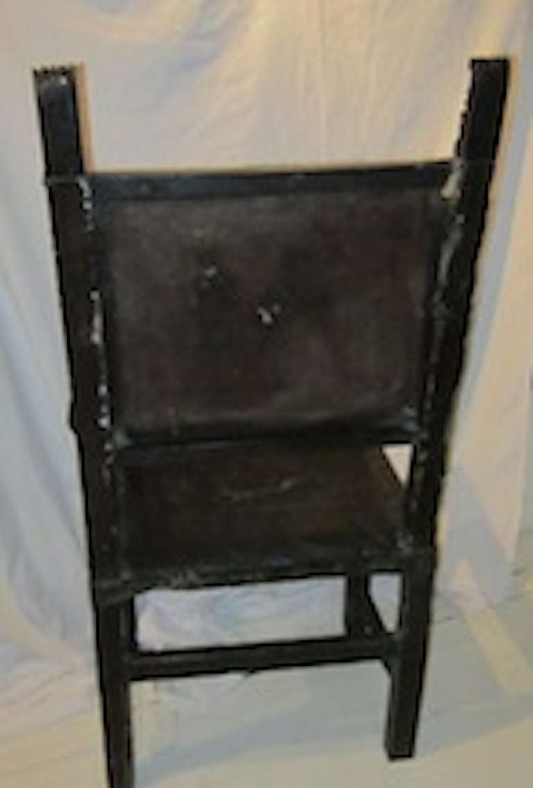 French 19th c. Leather Bishops Chair