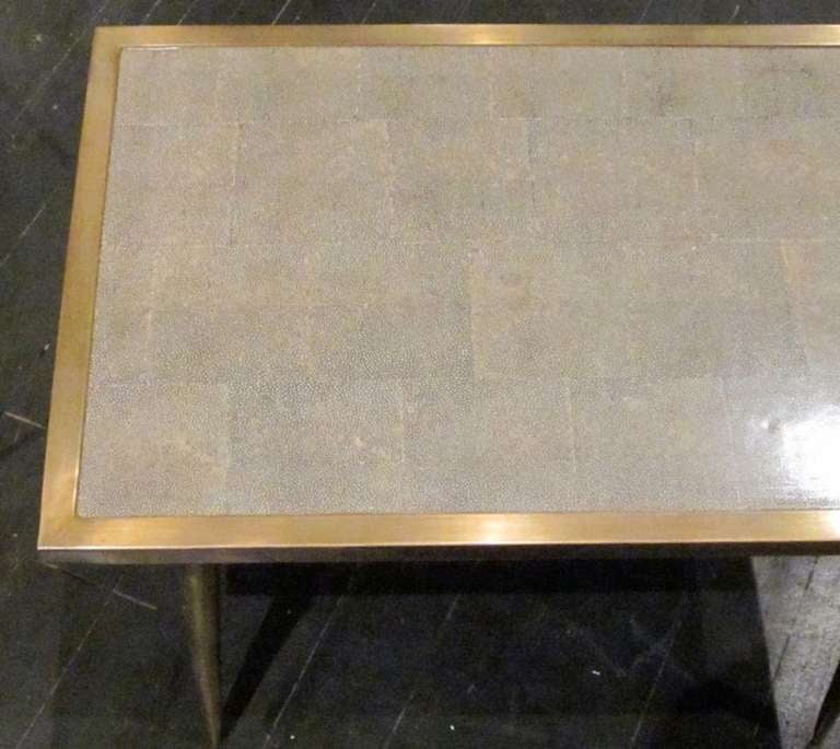 Chinese Faux Shagreen Rectangular Coffee Table