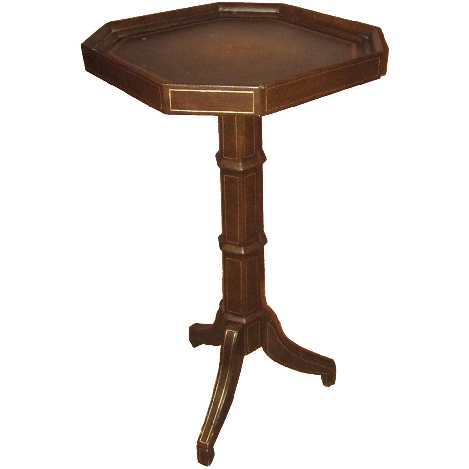 Maison Jansen Brown Leather Cocktail Table, France, 1940s