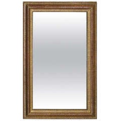19th c. French Gold Gilt Textured Frame Mirror