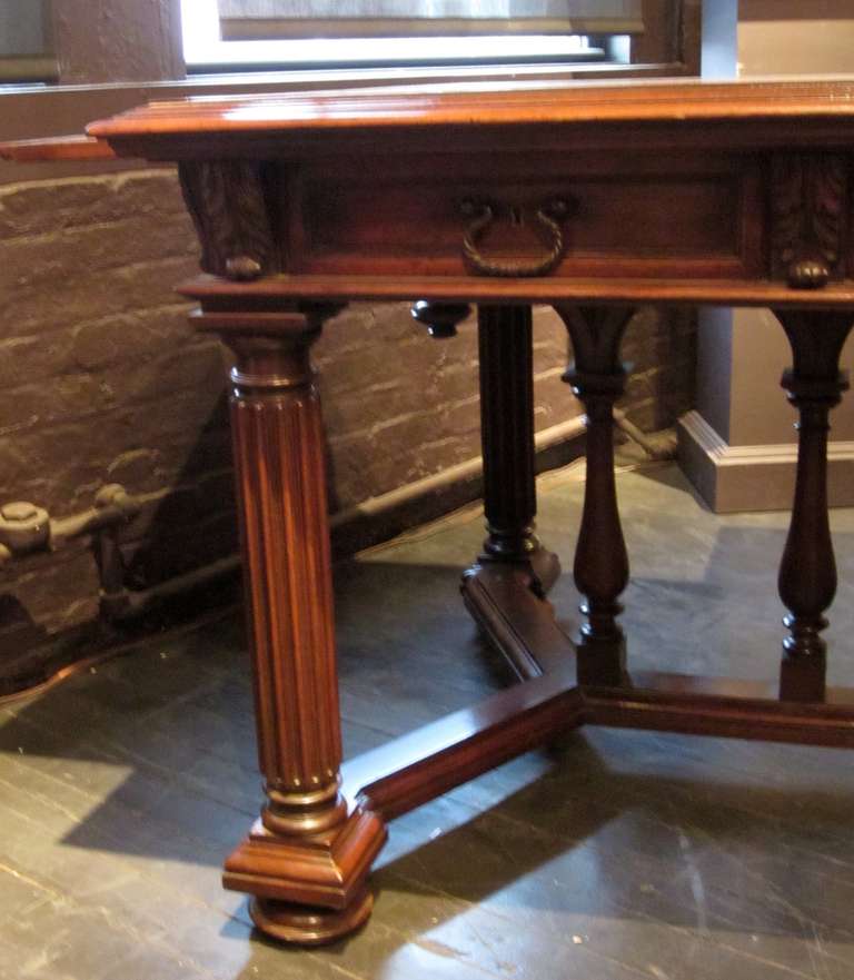 19th Century Three-Drawer Desk with Hidden Pullouts, France 2