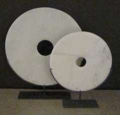 Chinese white stone discs