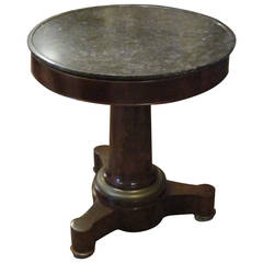 19th Century Gueridon with Marble Top on Mahogany base, French Empire