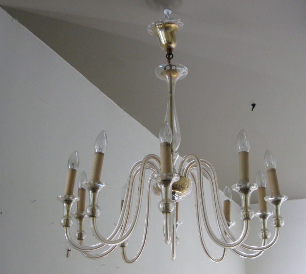 1940's Italian 10 Arm Murano Chandelier