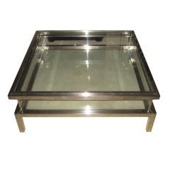 1940's Belgian Nickel and Glass Coffee Table/Vitrine