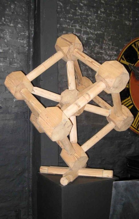 Wood 1960's Belgian Atomic Sculpture