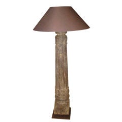 19th Century Indonesian Column Floor Lamp