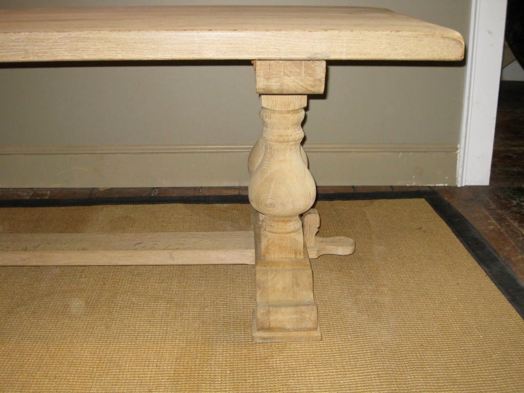1920's Belgian Bleached Trestle Farm Table 6