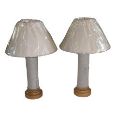 Pair of French 19thC Napoleon III Spool Thread Lamps