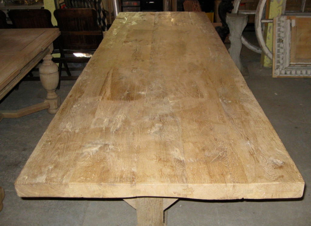 Vintage White Oak Bleached Dining Table 1