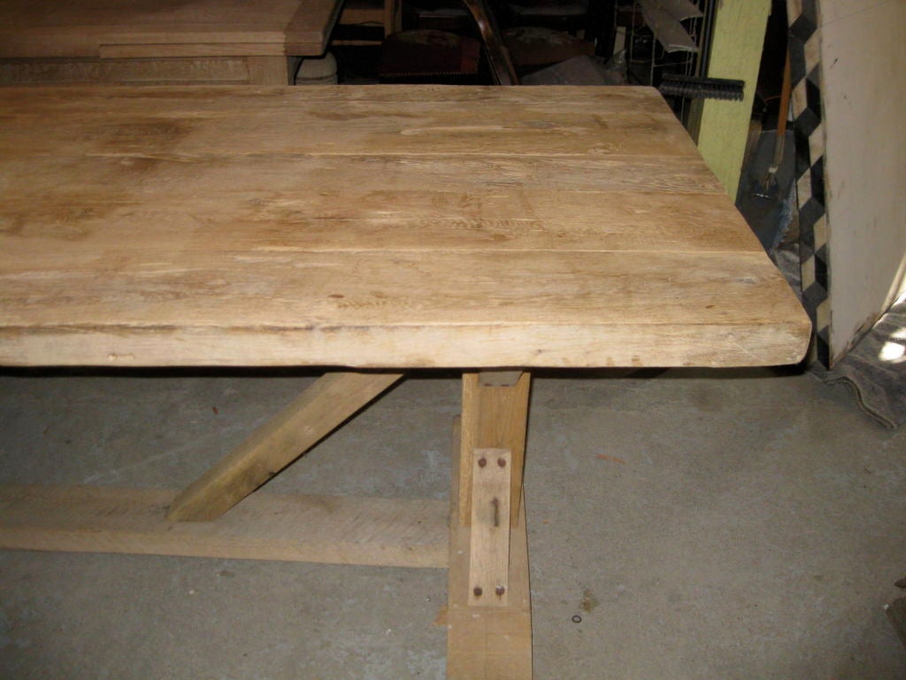 Vintage White Oak Bleached Dining Table 3