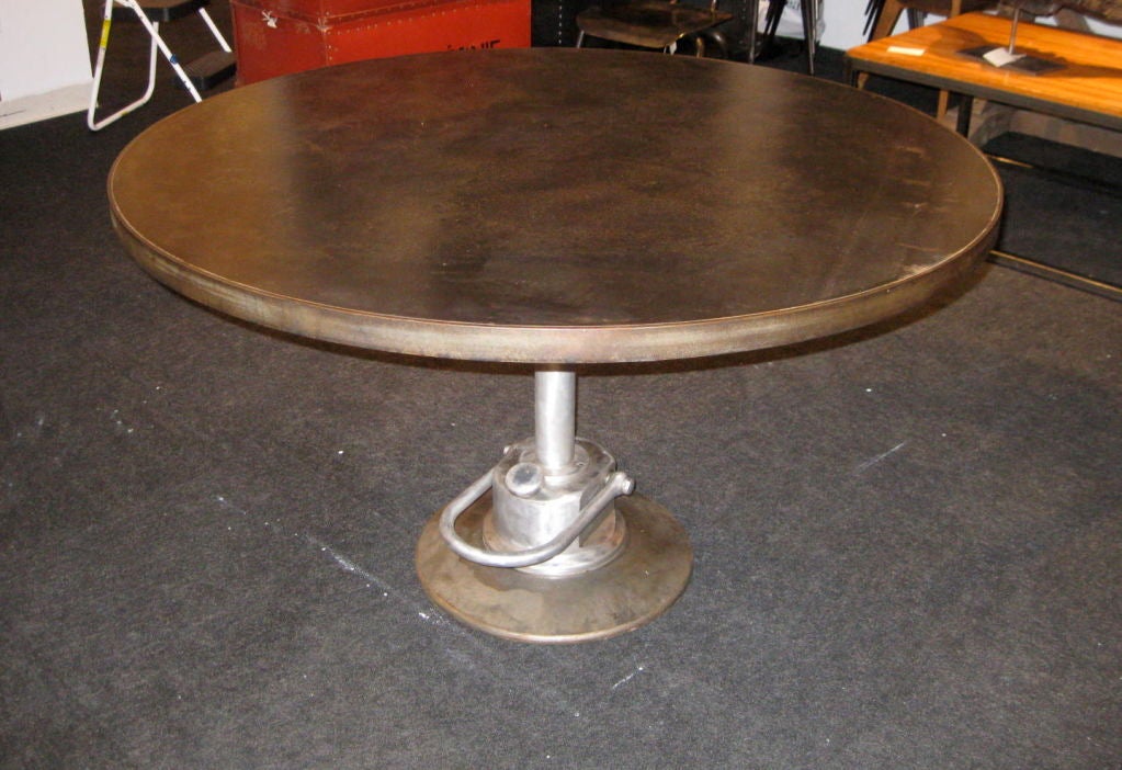 1940's French Industrial Pump Base Dining Table