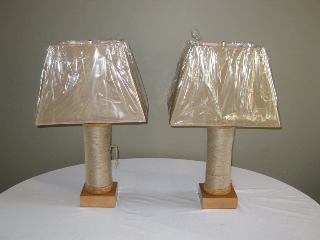 Pair of 19thC French Napoleon III Spool Lamps