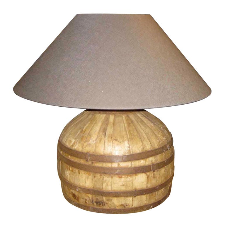 19thC Chinese Water Bucket Lamp