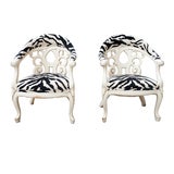 An Interesting Decorative Pair of  Vintage Arm Chairs