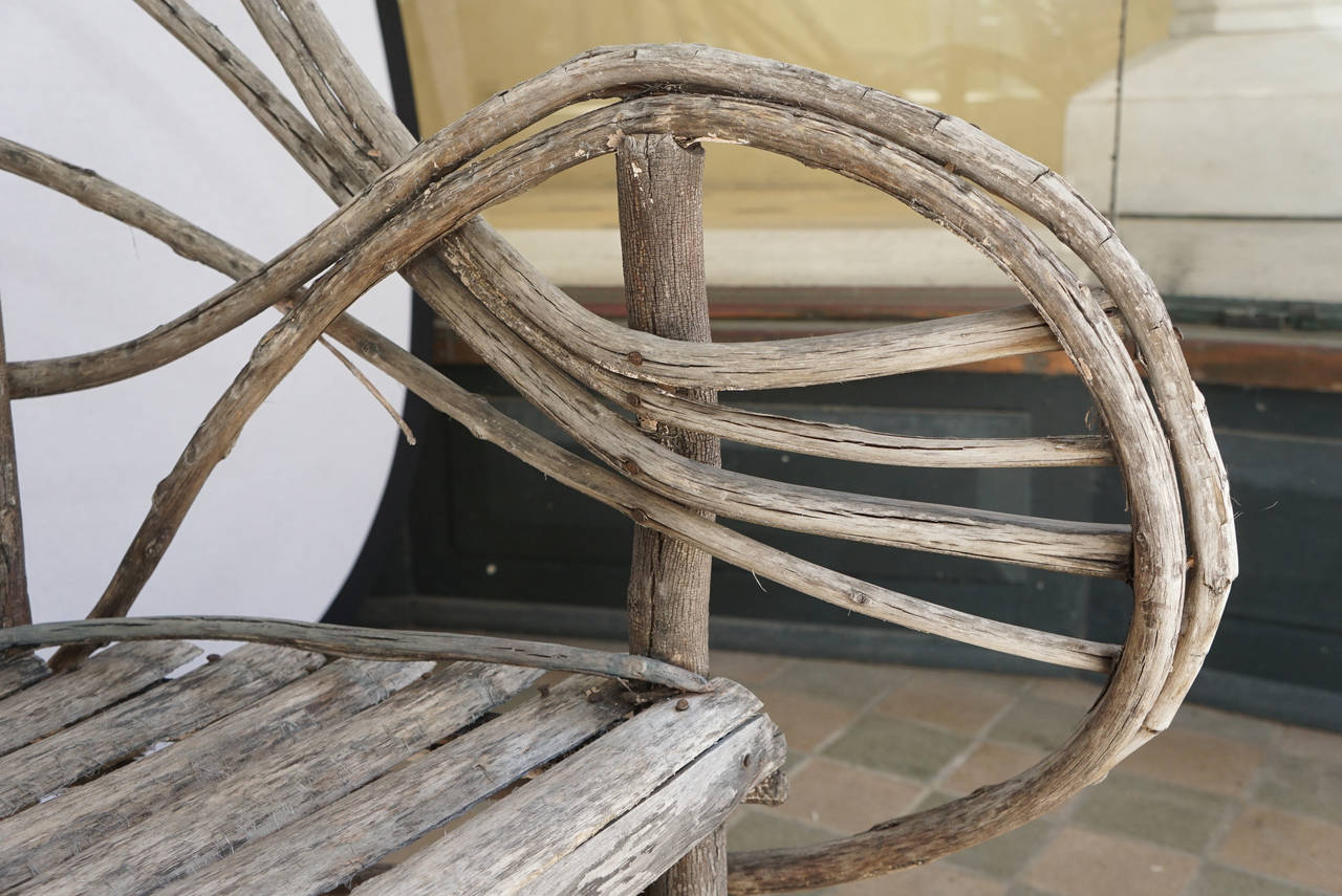 Vintage Adirondack Twig Veranda or Lawn Chair For Sale at 