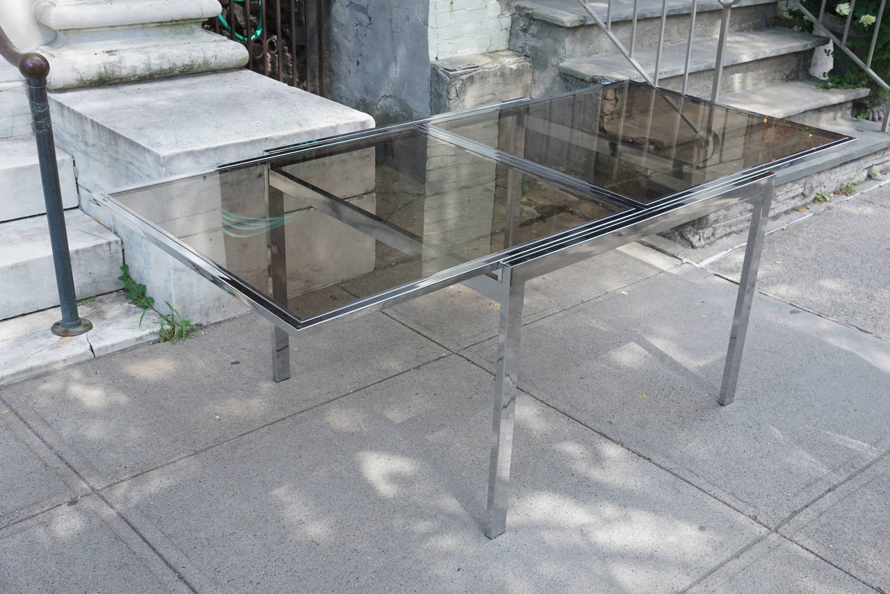 Milo Baughman Extension Dining Table from the Estate of Helen Frankenthaler In Good Condition In Hudson, NY