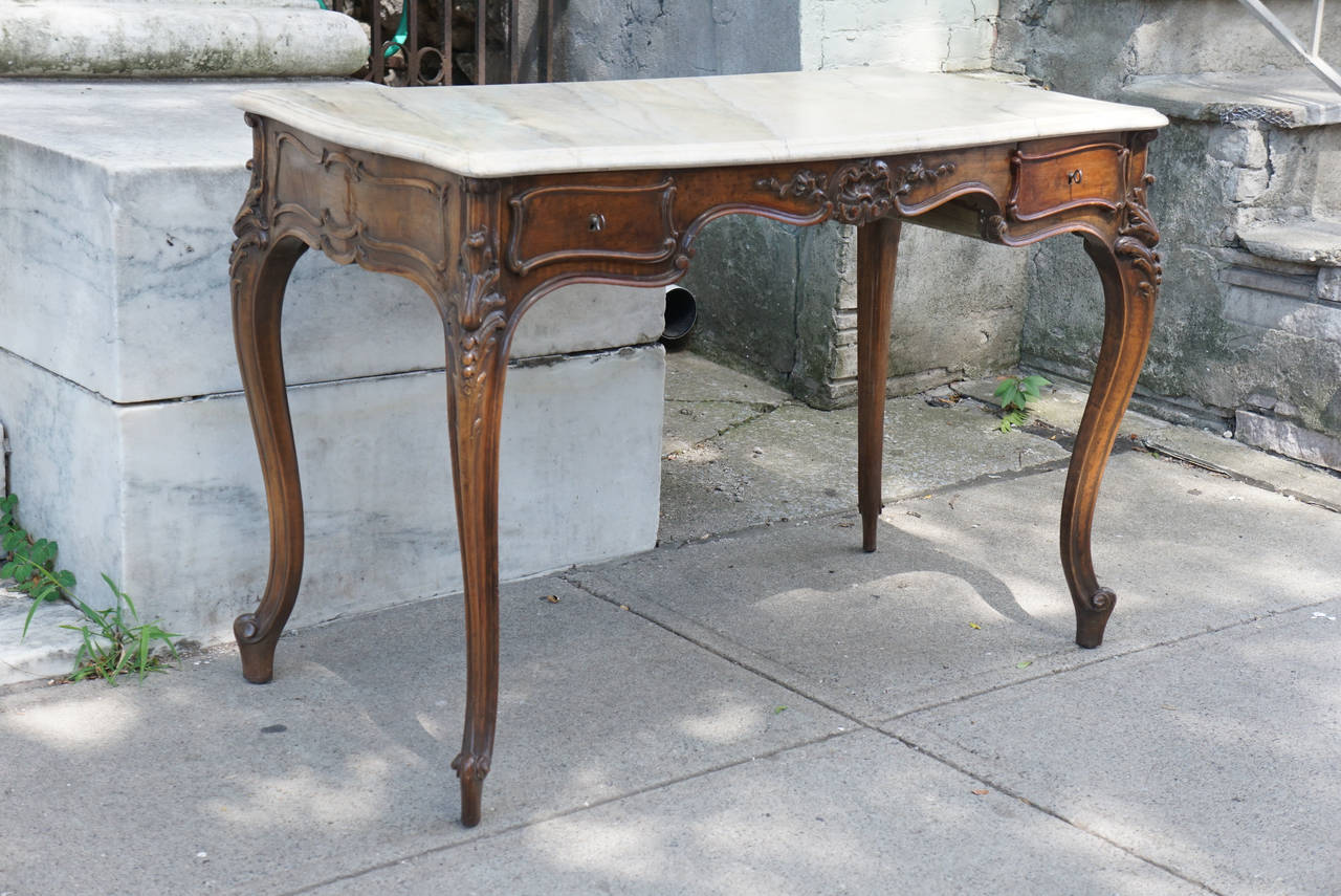Louis XV Late 19th Century French Walnut Desk from the Estate of Paul & Bunny Mellon