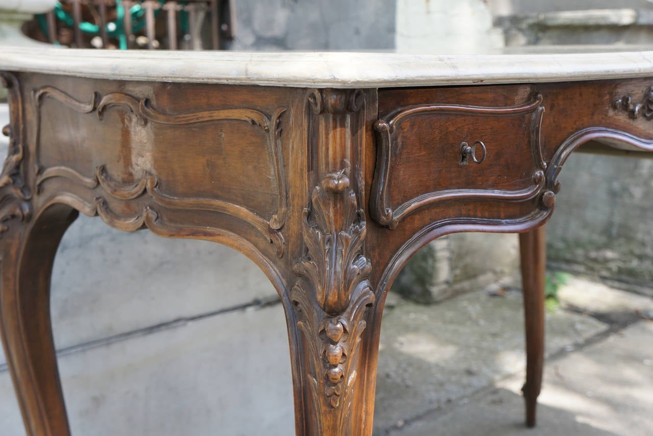 Carved Late 19th Century French Walnut Desk from the Estate of Paul & Bunny Mellon