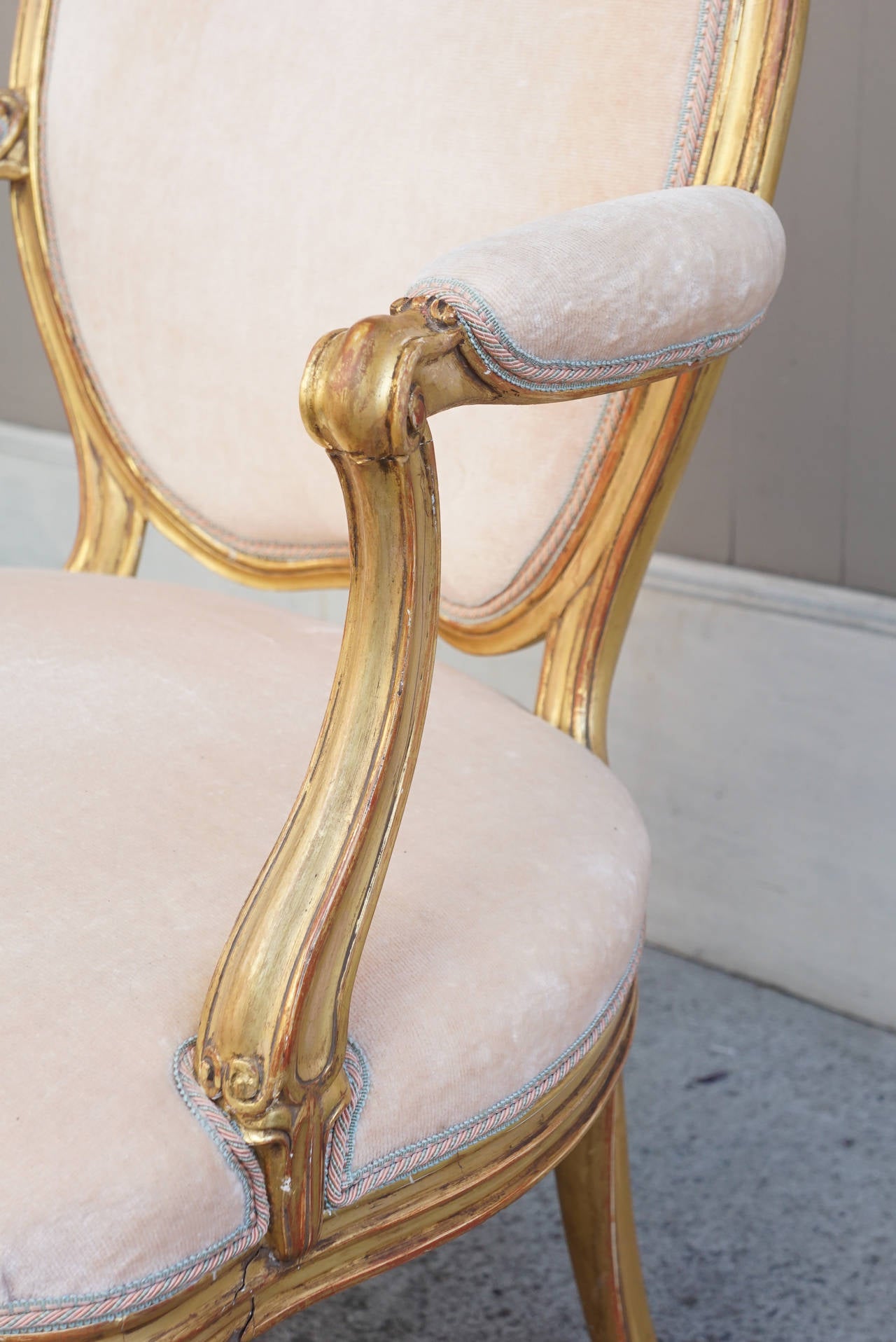 Pair of Period George III Gilded Open Armchairs in the Manner of George Seddon 1