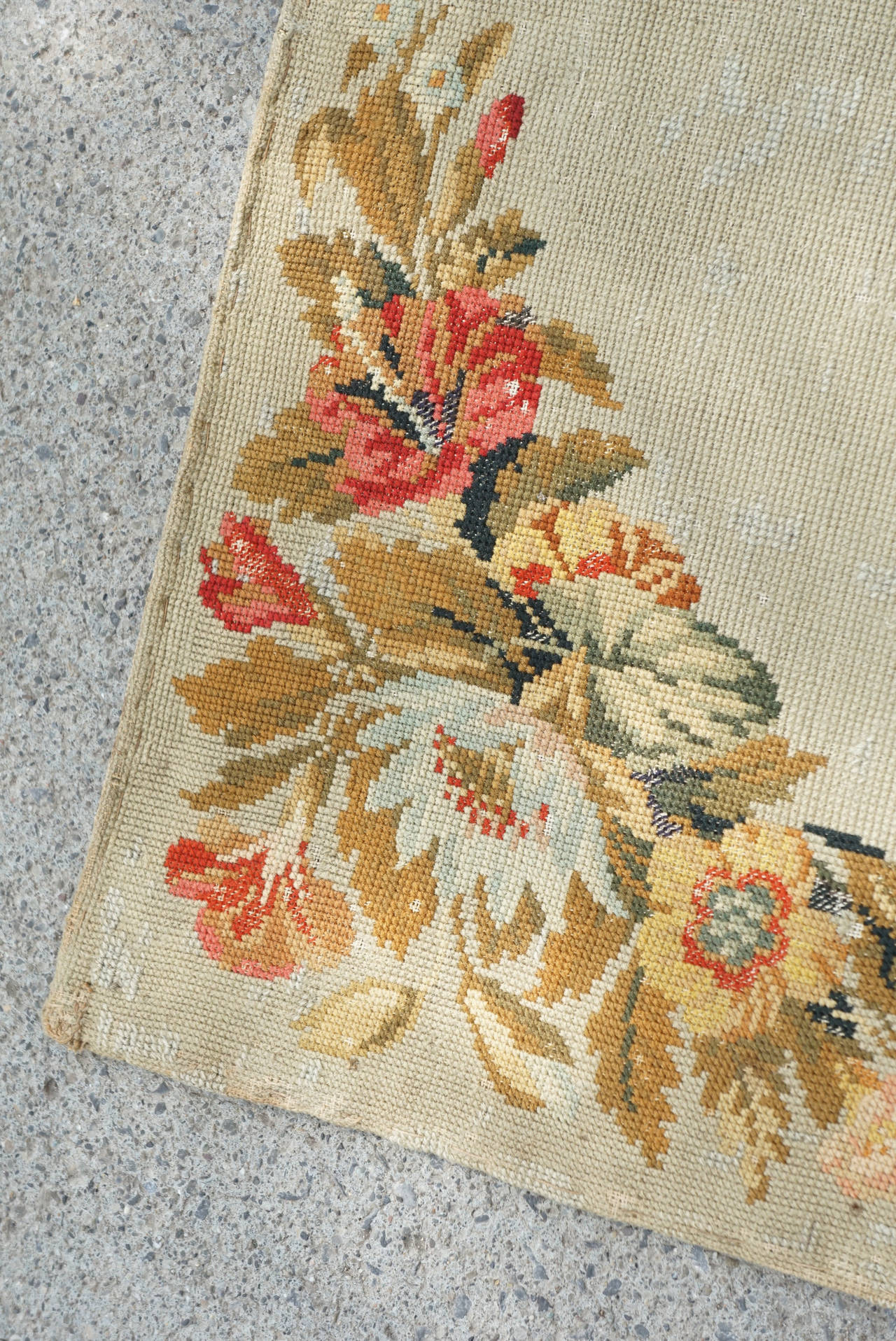 19th c. English Needlepoint Rug from the estate of Paul & Bunny Mellon In Excellent Condition In Hudson, NY