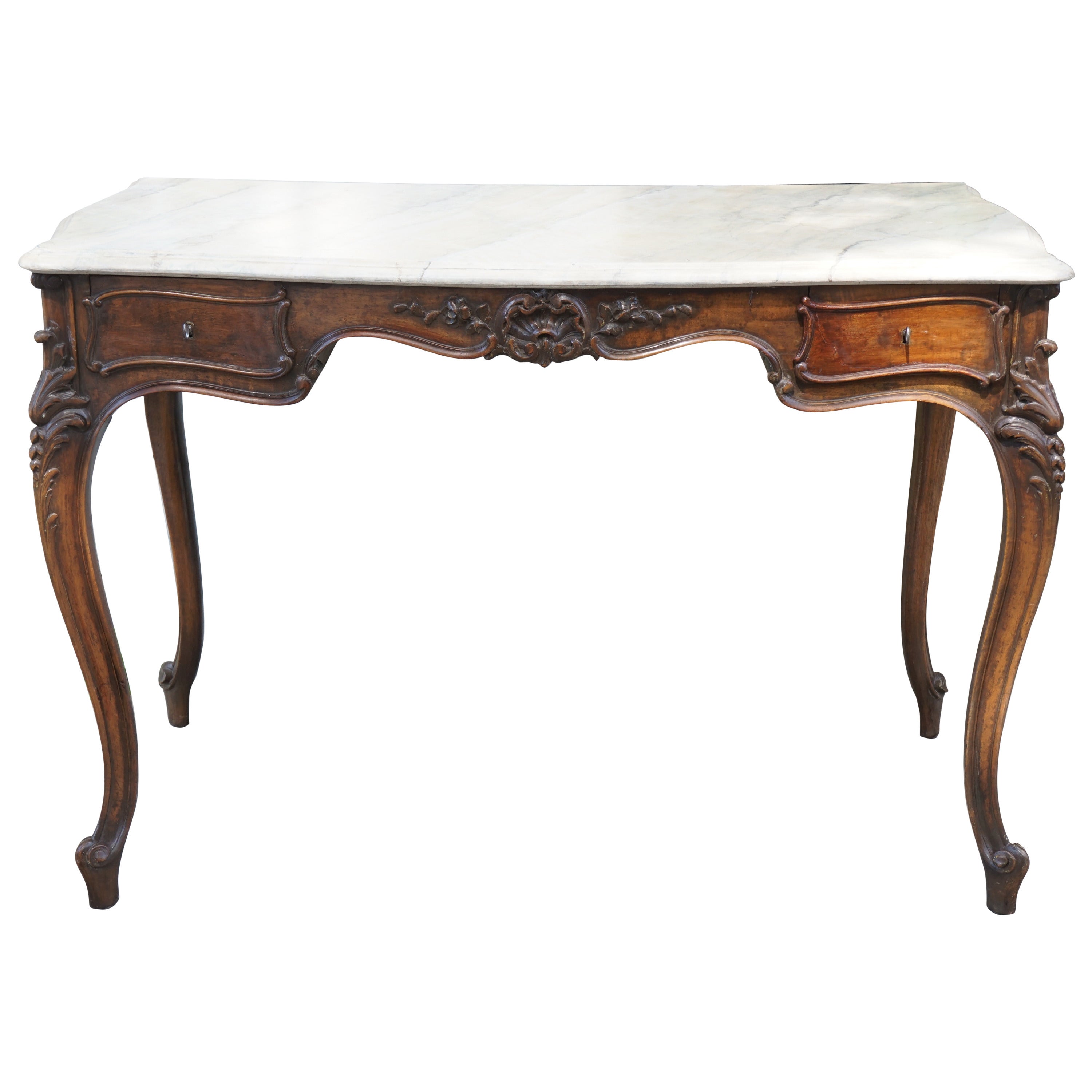 Late 19th Century French Walnut Desk from the Estate of Paul & Bunny Mellon