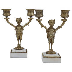 Pair of French 19th Century Louis XVI Style Gilded Bronze Candelabra 7