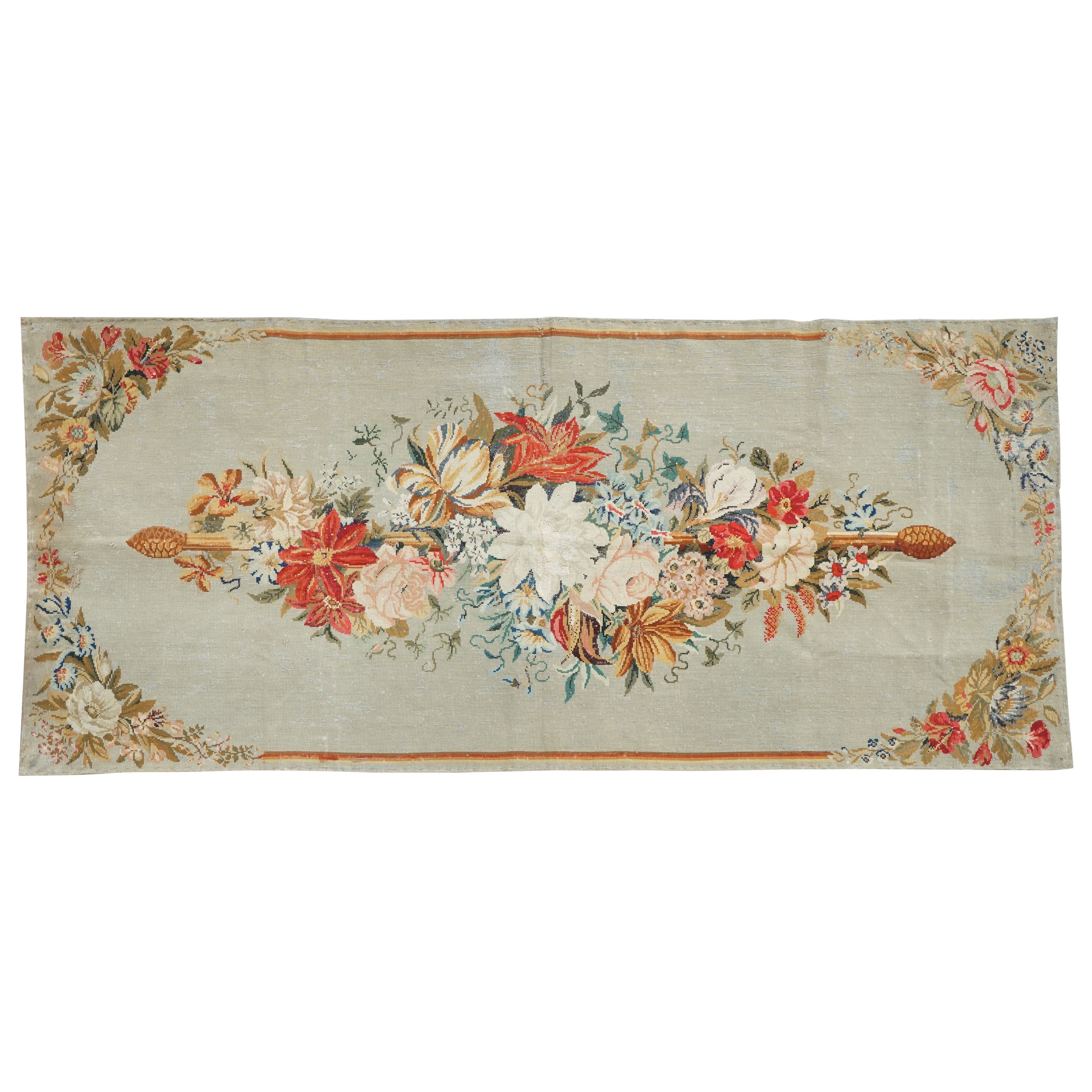 19th c. English Needlepoint Rug from the estate of Paul & Bunny Mellon