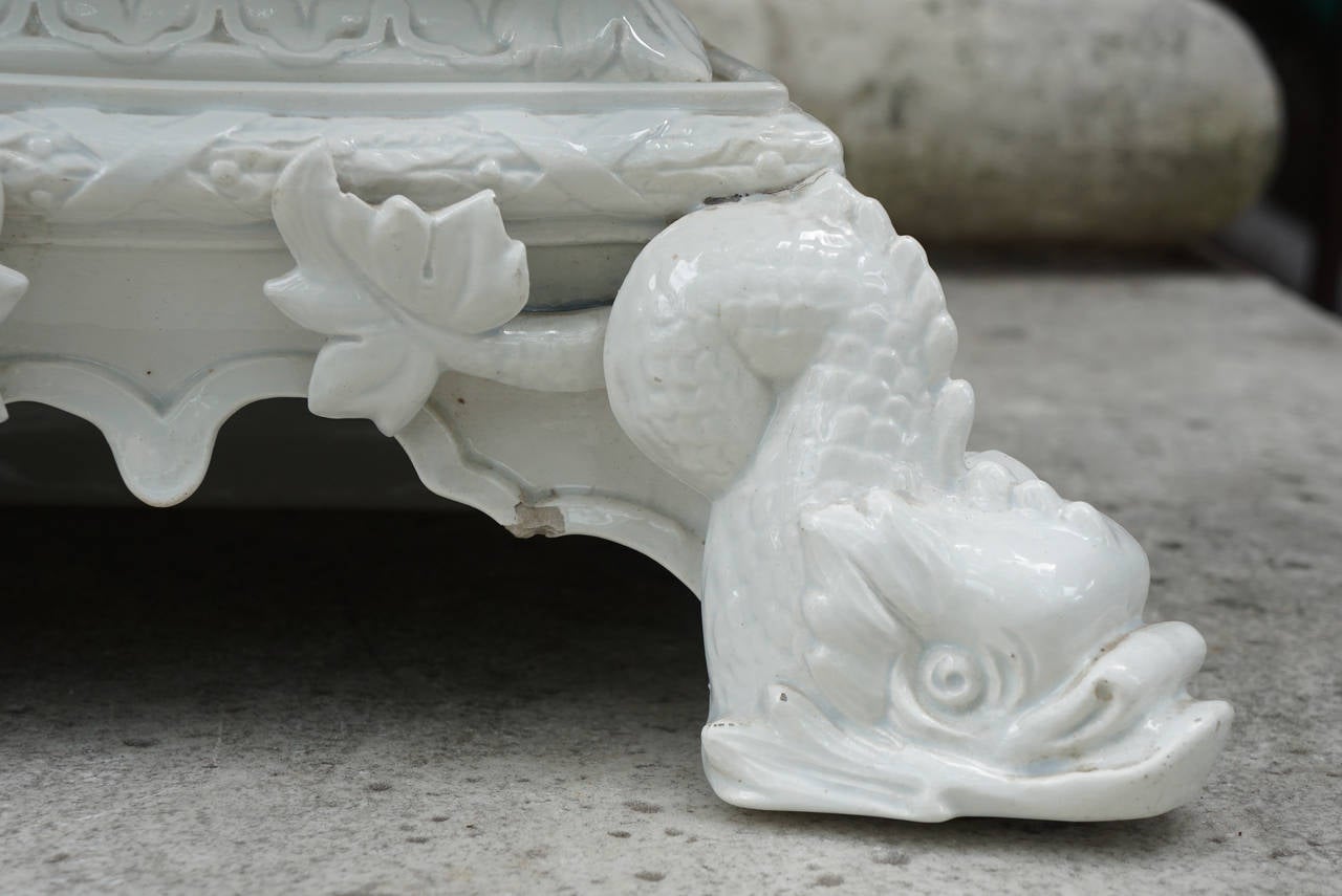 Baroque Revival Late 19th Century French Blanca de Chine Fountain or Lava Bowl