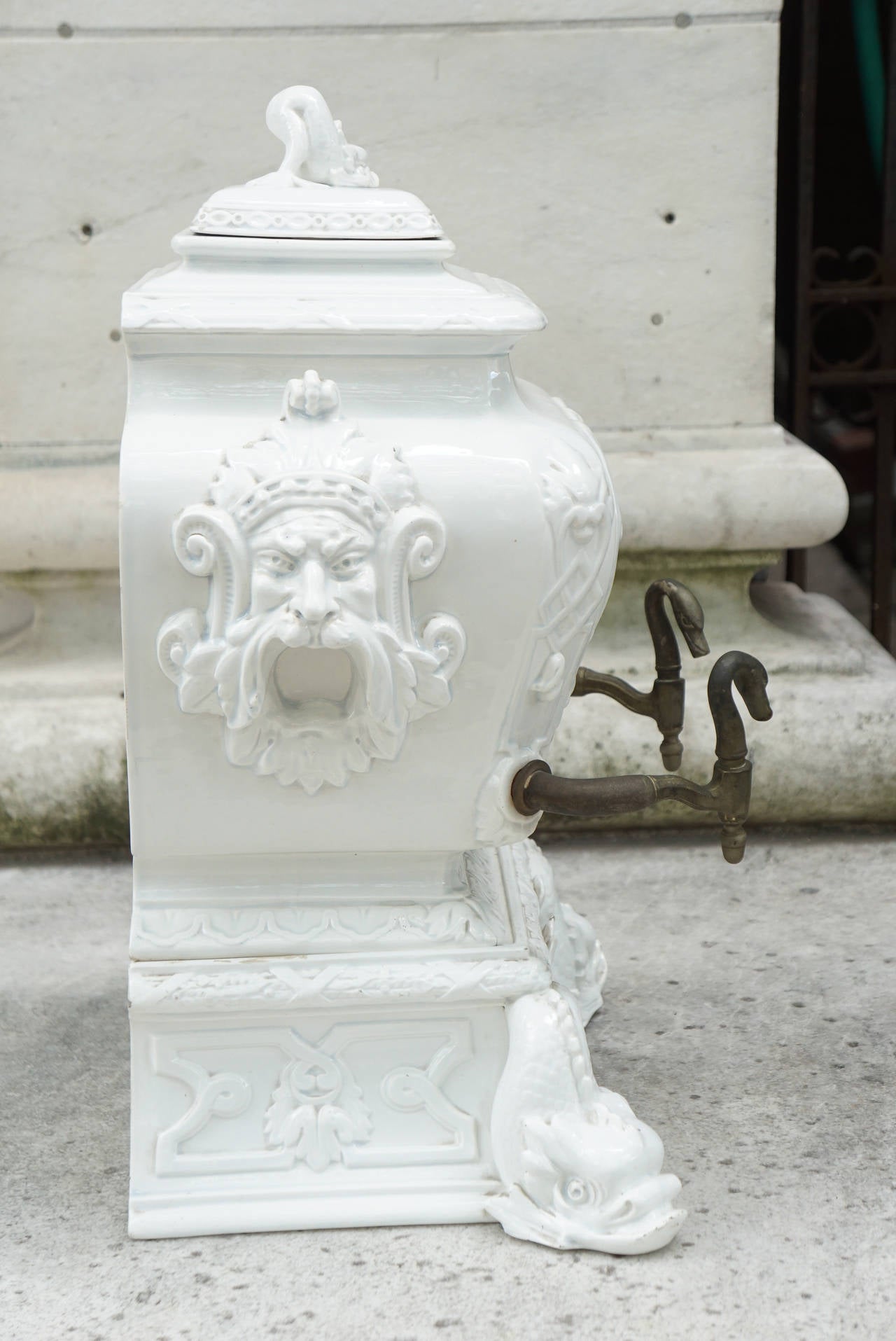 Ceramic Late 19th Century French Blanca de Chine Fountain or Lava Bowl