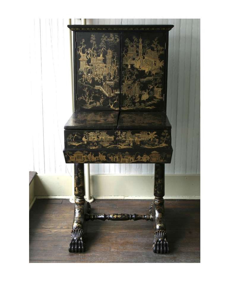 Lacquer Chinoiserie Writing Desk
