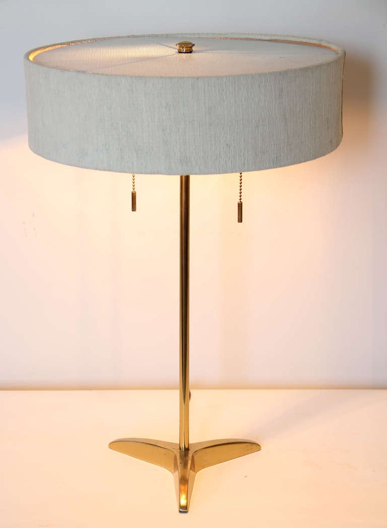 Brass Stiffel Lamp: Gerald Thurston Design In Excellent Condition In Hudson, NY