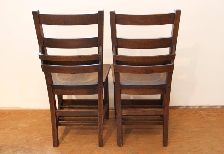 Oak Ten Ladderback Dining Chairs For Sale