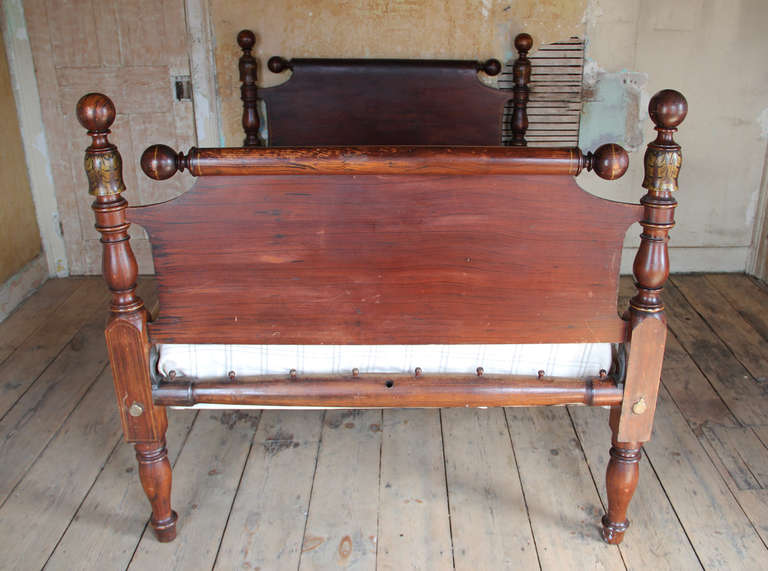 American Classical 19th Century American Cannonball Bed