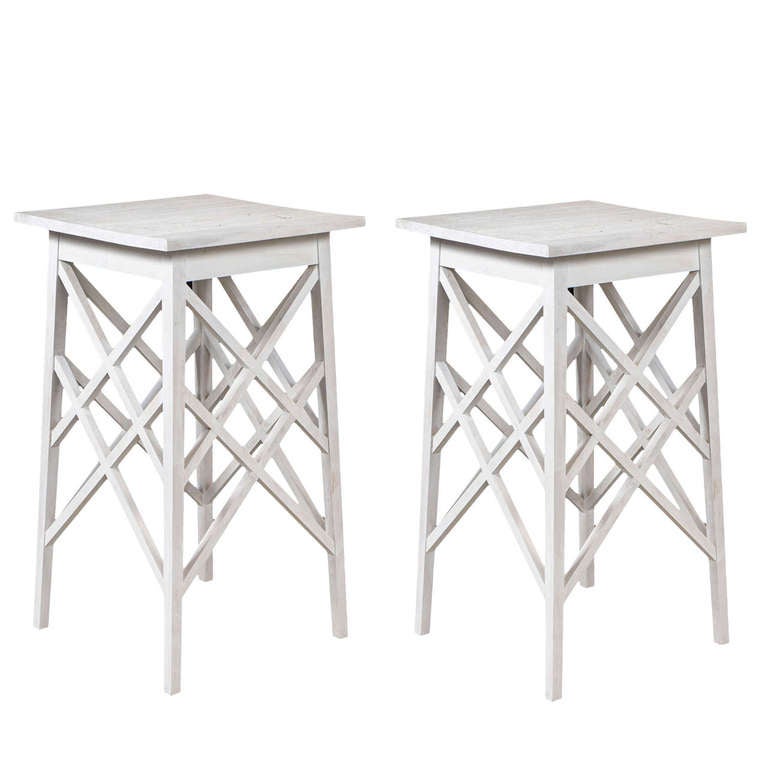 Pair of "Trestle" End Tables