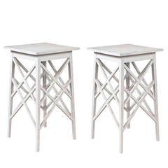 Pair of "Trestle" End Tables