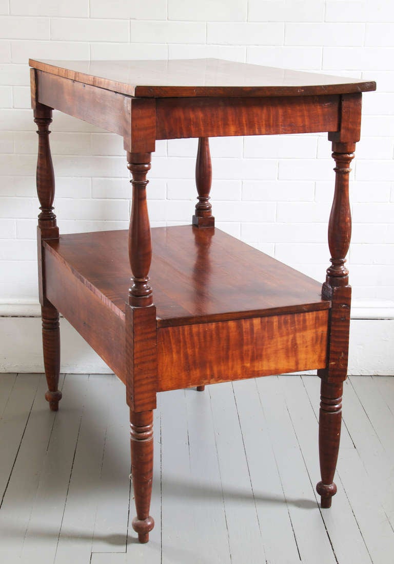 American Tiger Maple Side Table at 1stDibs