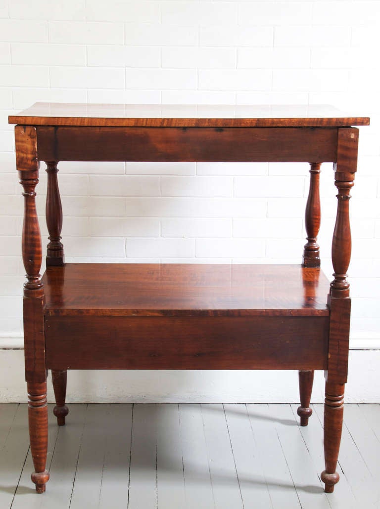 American Tiger Maple Side Table at 1stDibs