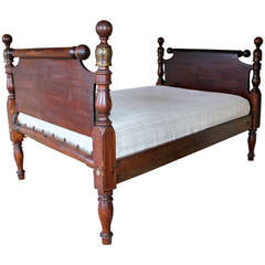 Antique 19th Century American Cannonball Bed